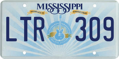 MS license plate LTR309