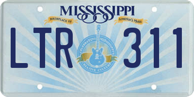 MS license plate LTR311