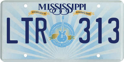MS license plate LTR313