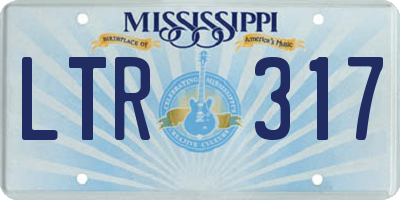 MS license plate LTR317