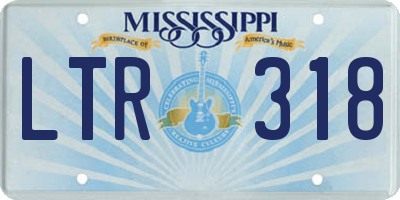MS license plate LTR318