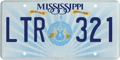 MS license plate LTR321