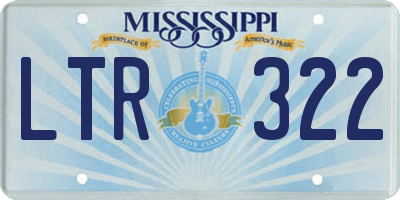 MS license plate LTR322