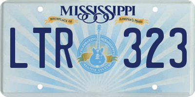 MS license plate LTR323