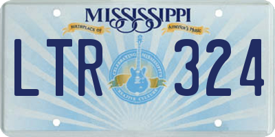 MS license plate LTR324