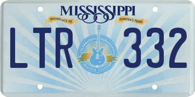 MS license plate LTR332