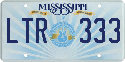 MS license plate LTR333