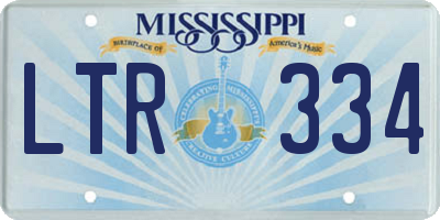 MS license plate LTR334