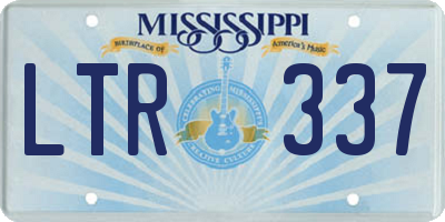 MS license plate LTR337