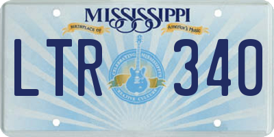 MS license plate LTR340