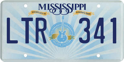 MS license plate LTR341