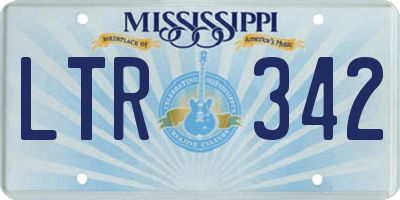MS license plate LTR342