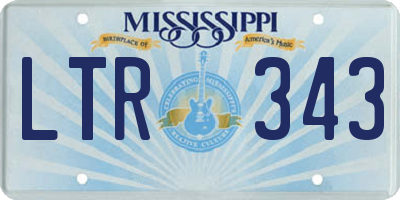 MS license plate LTR343
