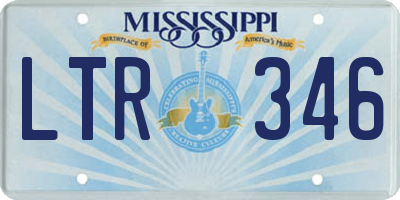 MS license plate LTR346