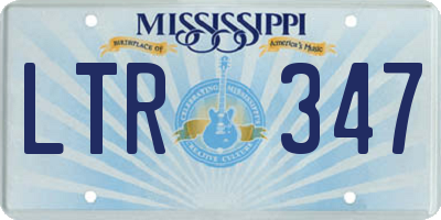 MS license plate LTR347