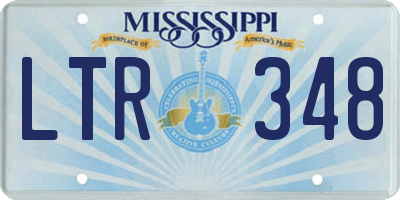 MS license plate LTR348