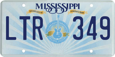 MS license plate LTR349