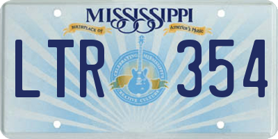 MS license plate LTR354