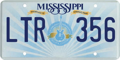 MS license plate LTR356