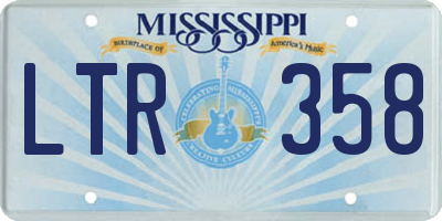 MS license plate LTR358
