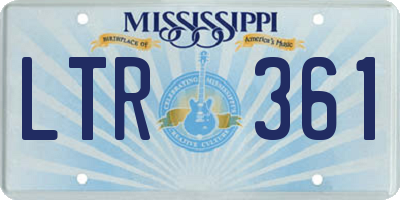 MS license plate LTR361