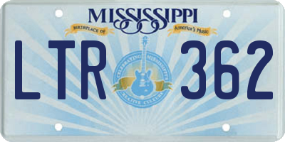 MS license plate LTR362