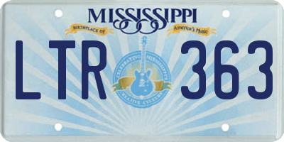 MS license plate LTR363