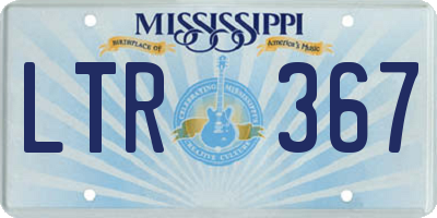 MS license plate LTR367
