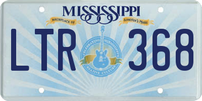 MS license plate LTR368