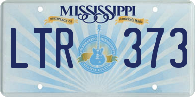 MS license plate LTR373