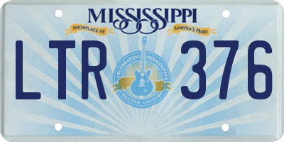 MS license plate LTR376