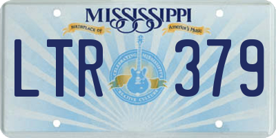 MS license plate LTR379