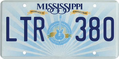 MS license plate LTR380