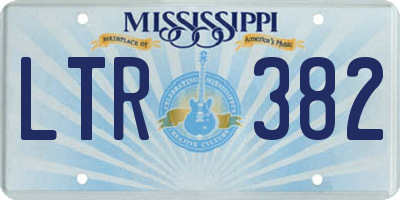 MS license plate LTR382