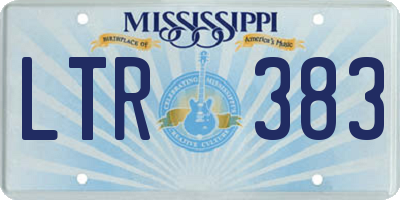 MS license plate LTR383