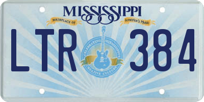 MS license plate LTR384