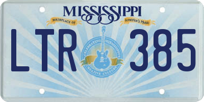 MS license plate LTR385