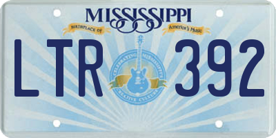 MS license plate LTR392