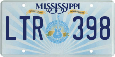 MS license plate LTR398