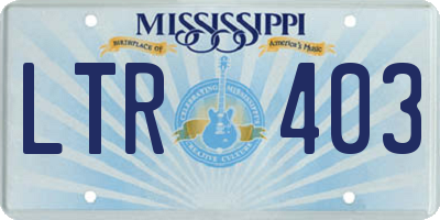 MS license plate LTR403