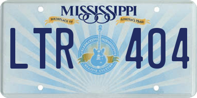 MS license plate LTR404