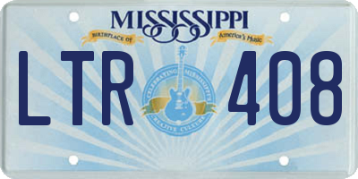 MS license plate LTR408