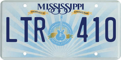 MS license plate LTR410