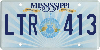 MS license plate LTR413