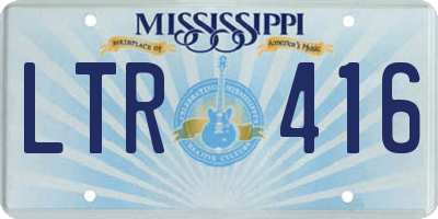 MS license plate LTR416