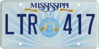 MS license plate LTR417