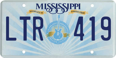 MS license plate LTR419
