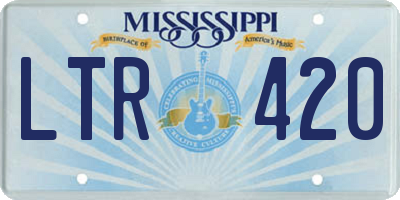 MS license plate LTR420