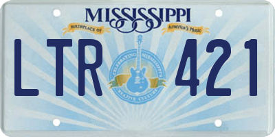 MS license plate LTR421