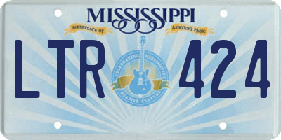 MS license plate LTR424